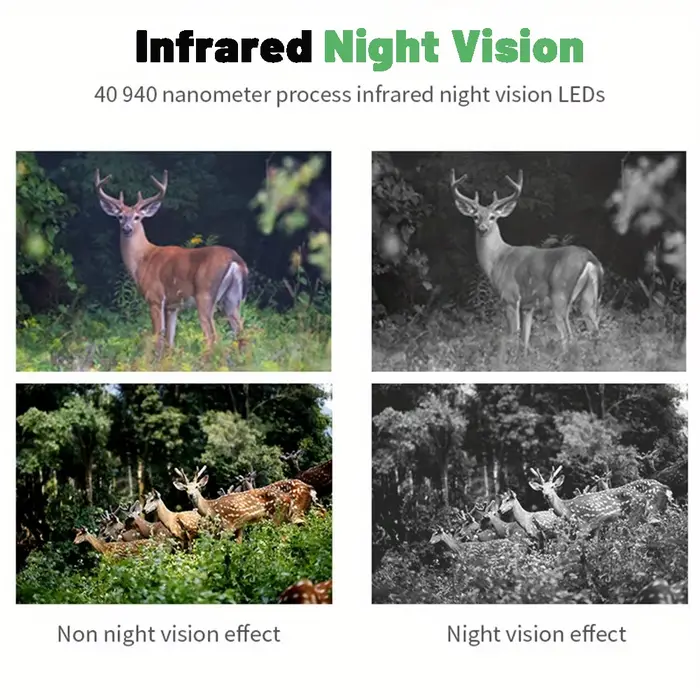 Caméra de chasse 1080P vision nocturne 940nm détection mouvement pour piège photo animalier extérieur