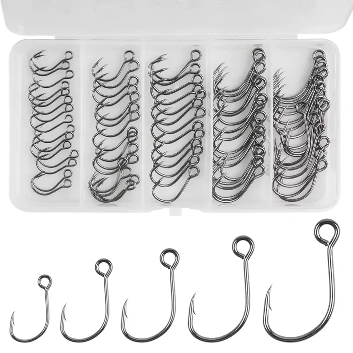 75 Hameçons Inline Single pour Leurres Cuillère et Spinner - Pêche Eau Douce et Salée