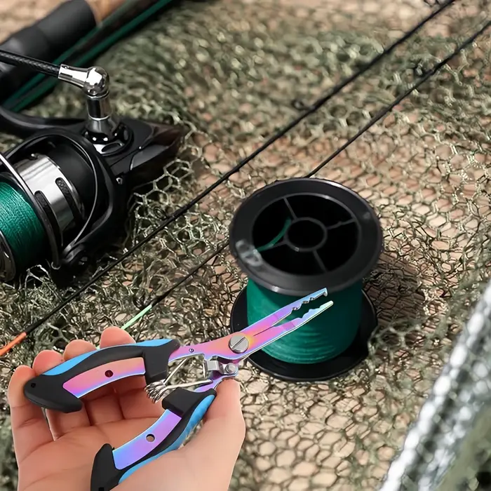 Pince multifonction pêche coupe ligne acier inoxydable et ouvre anneaux plomb portable