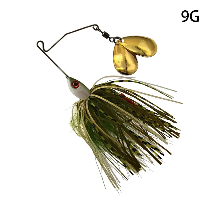 Leurre chatterbait spinnerbait pour brochet et perche, leurre souple avec hameçon et lame vibrant