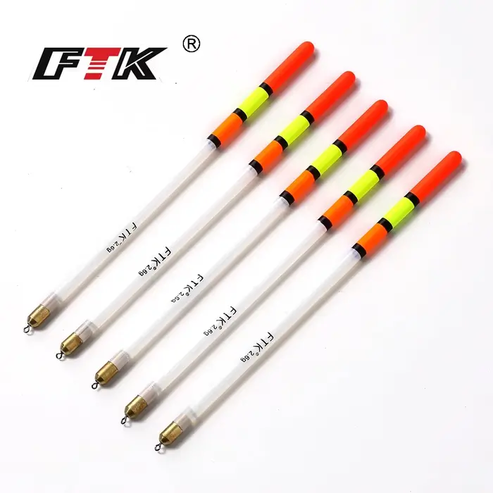 Lot de 10 Flotteurs en Plastique Transparent pour Carpe et Pêche au Coup, Mix Tubes 1.5g à 3.0g