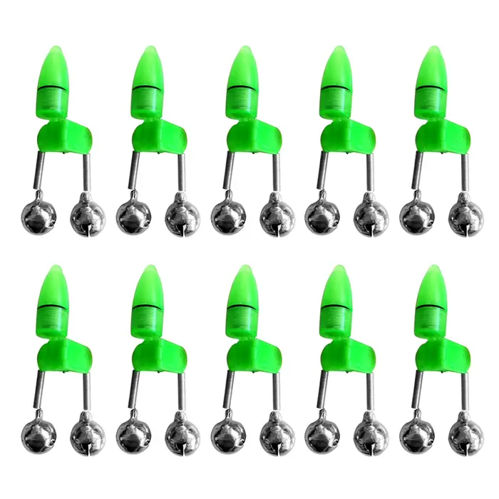 Alarme de touche LED pour pêche de nuit avec 10 lumières et double clochette - Détecteur de touches