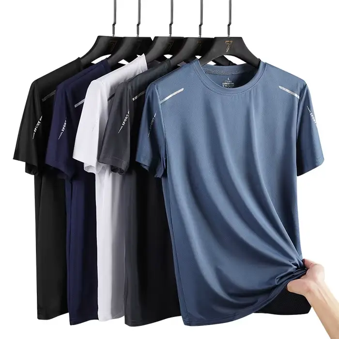 T-shirt pêche homme séchage rapide respirant - Randonnée été sport plein air élasticité douce
