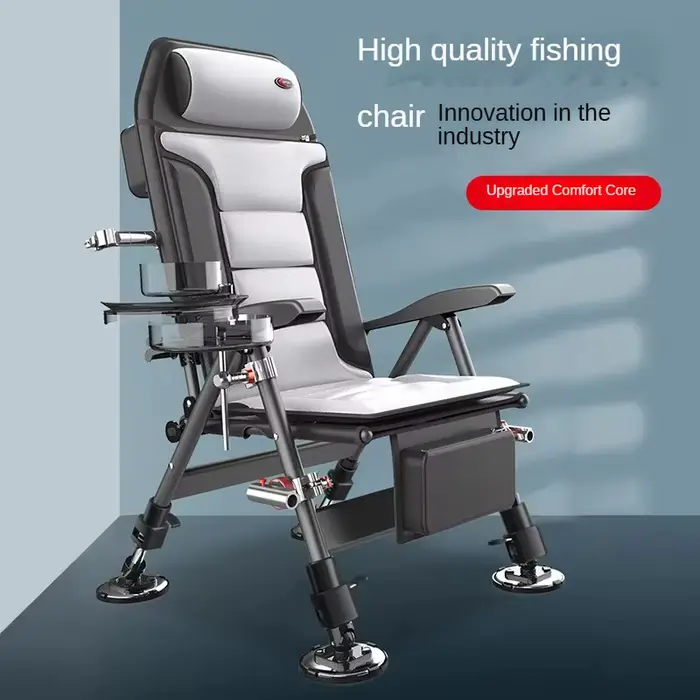 Chaise pêche aluminium magnésium portable multifonction tabouret pliable dossier réglable plusieurs niveaux