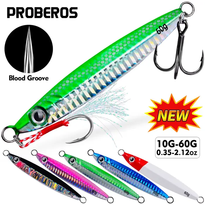 Jig métal PROBEROS 10g à 60g pour pêche en mer - leurre bionique durable design réaliste accessoire pêche