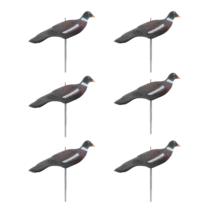 Leurres pigeons GUGULUZA 1/3/6 pièces 40cm réalistes 3D avec piquets - Épouvantail jardin décor extérieur