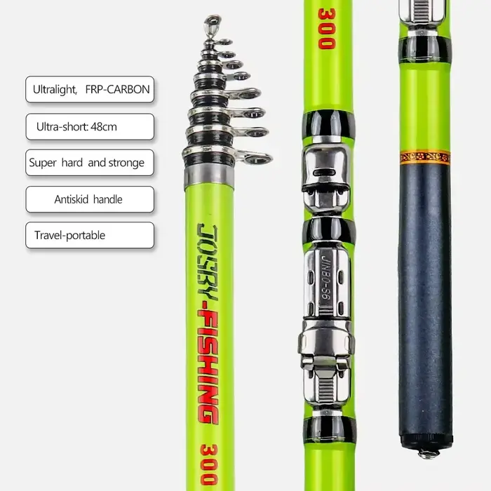 Canne à pêche télescopique JOSBY fibre de carbone 3m spinning ultra portable haute qualité pour pêche