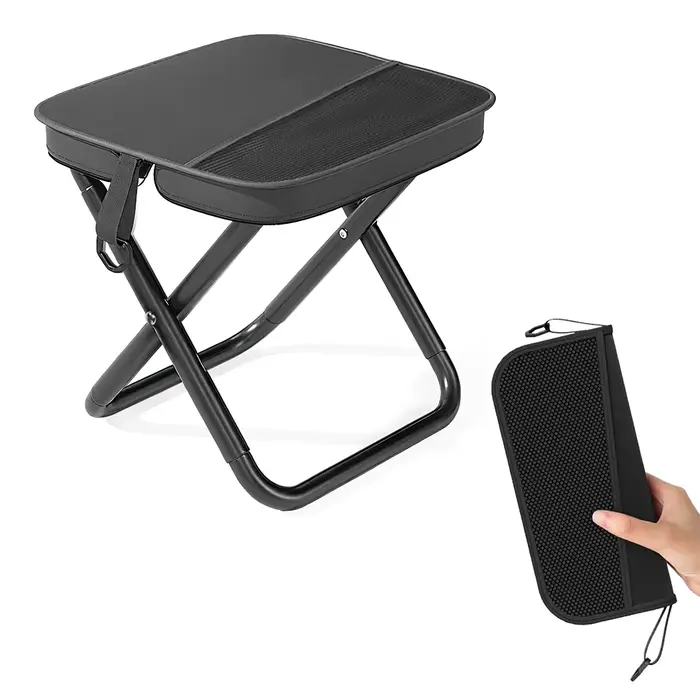 Tabouret pliant camping pêche léger 120kg - Siège compact randonnée pique-nique durable