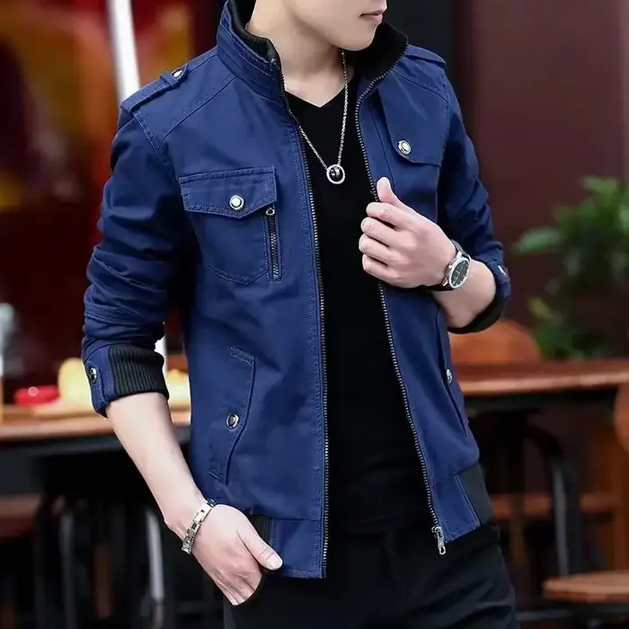 Veste bomber cargo homme style britannique - Veste chaude coupe-vent fashion décontractée