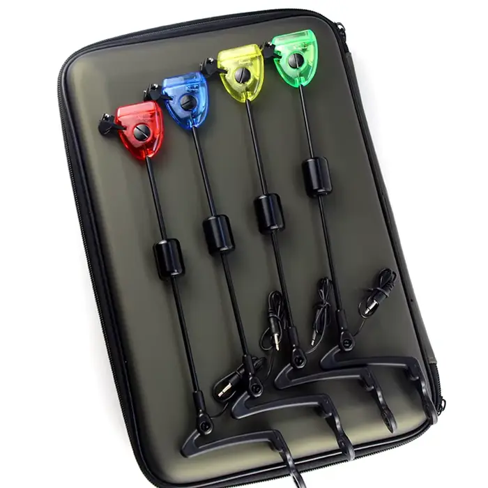 Swingers LED indicateur de touche pêche éclairé - Set complet étui zippé pour détection morsure
