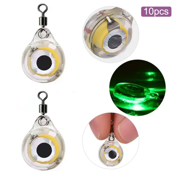 10 LED attracteurs lumineux pour pêche profonde - lumière sous-marine pour calmar et poissons