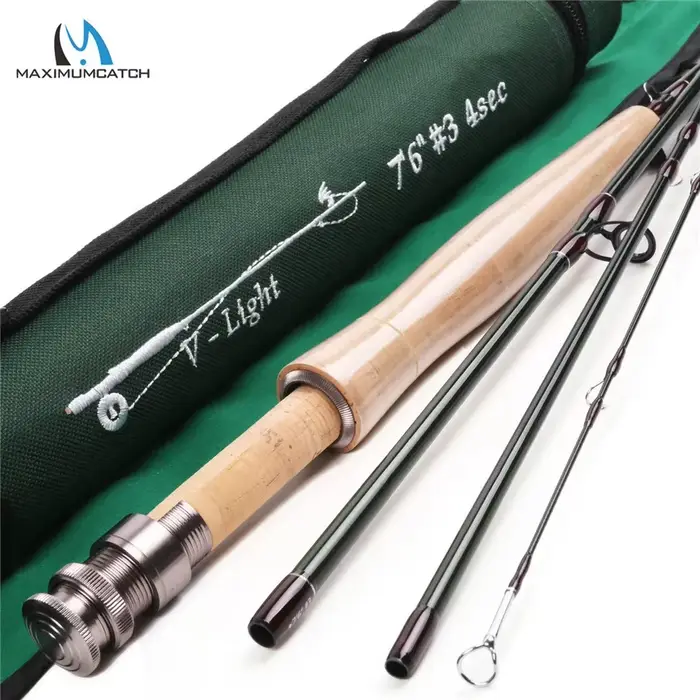 Canne petit ruisseau Maximumcatch 6ft à 7.5ft 1/2/3wt pour pêche discrète en cours d'eau