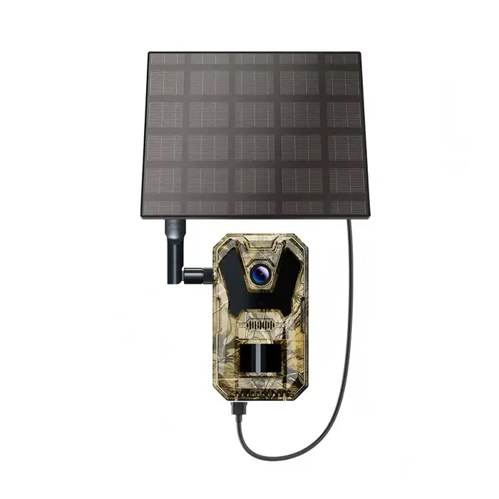 Nouvelle caméra de chasse 4G 4K avec panneau solaire - Détection PIR et application mobile