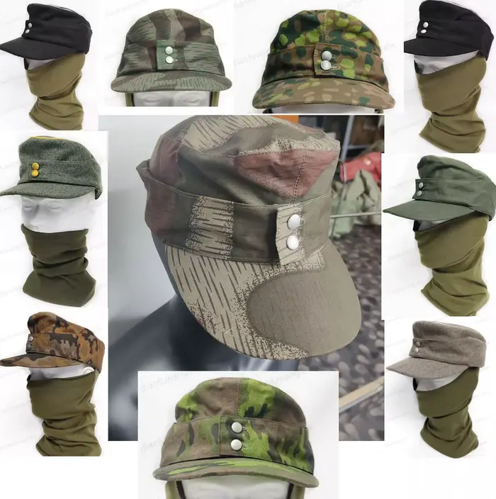 Casquette plate camouflage allemande M43 pour pêche tactique et randonnée aquatique