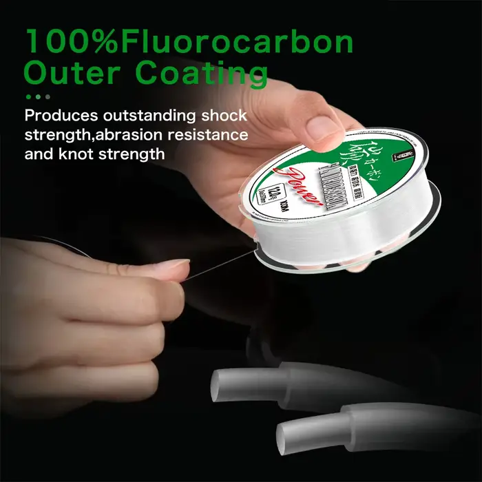 Ligne fluorocarbone 100% pêche carpe ZUKIBO 50m 100m résistance 2 à 85lb leader Japon haute résistance