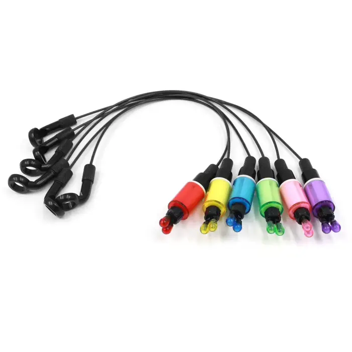 Indicateurs de touche swingers avec chaîne acier 4 couleurs pour alarme pêche carpe accessoires
