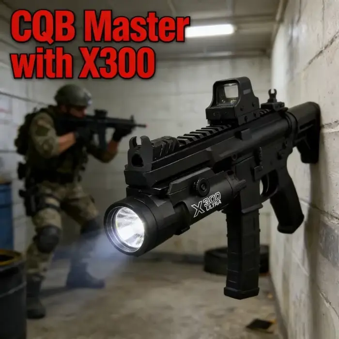 Lampe tactique X300 multifonction - Compatible rail 20mm pour airsoft et pêche