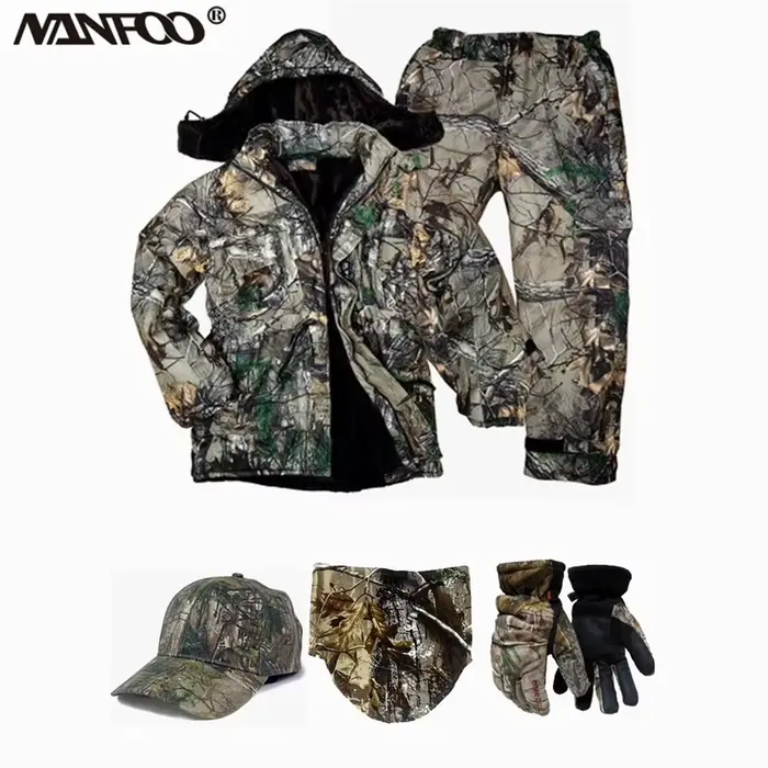 Combinaison thermique imperméable camouflage arbre pour pêche hivernale et activités outdoor