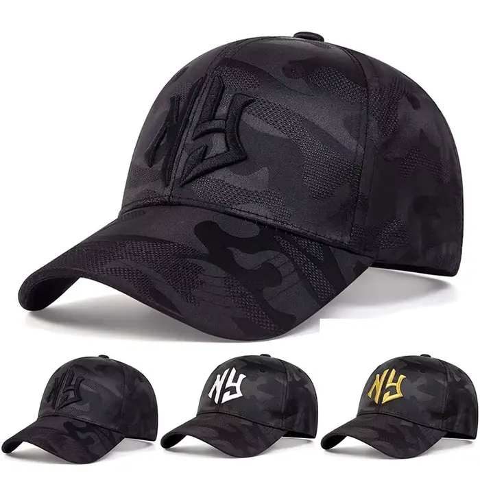 Casquette camouflage pêche brodée unisexe - Protection UV réglable printemps automne