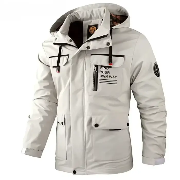 Veste softshell printemps automne pêche homme - Blouson coupe-vent imperméable à capuche