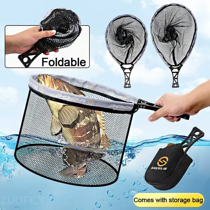 Épuisette pliable pêche à la mouche - Filet de réception léger pour ruisseaux et rivières