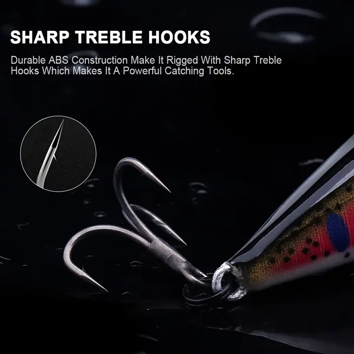 Jerkbait TREHOOK 50mm 5g - Leurre dur coulant minnow pour pêche du brochet et de la truite