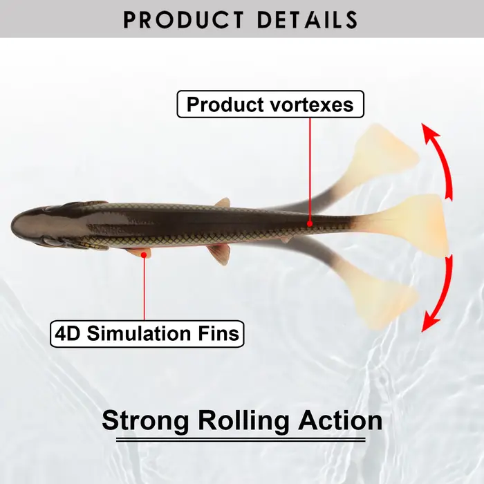 Swimbait Bombshad 14-18cm - Leurre silicone imprimé pour gros prédateurs marins et brochet