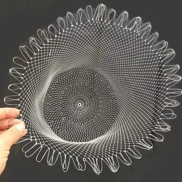 Filet de pêche double ligne en maille tressée 40 à 80 cm pour truite et perche,