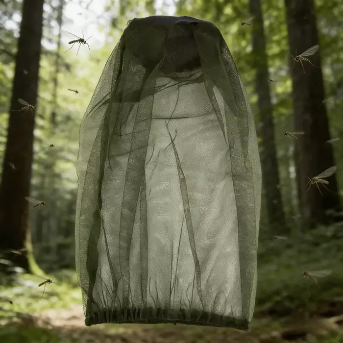 Chapeau anti-moustiques filet de pêche avec protection intégrale pour randonnée et camping