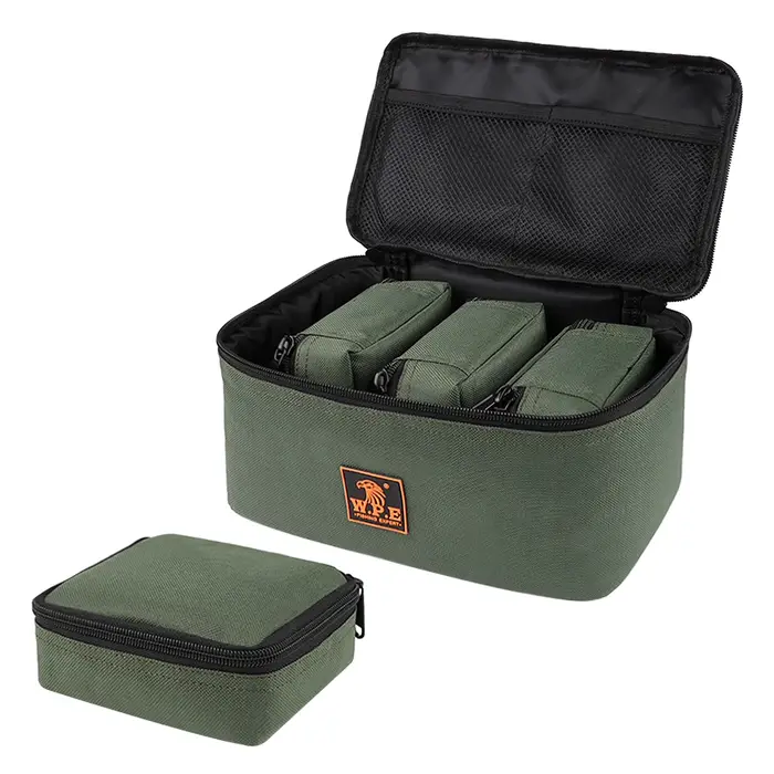 Sac organisateur pêche avec 4 poches pour rangement moulinets et leurres accessoires pêche pratique