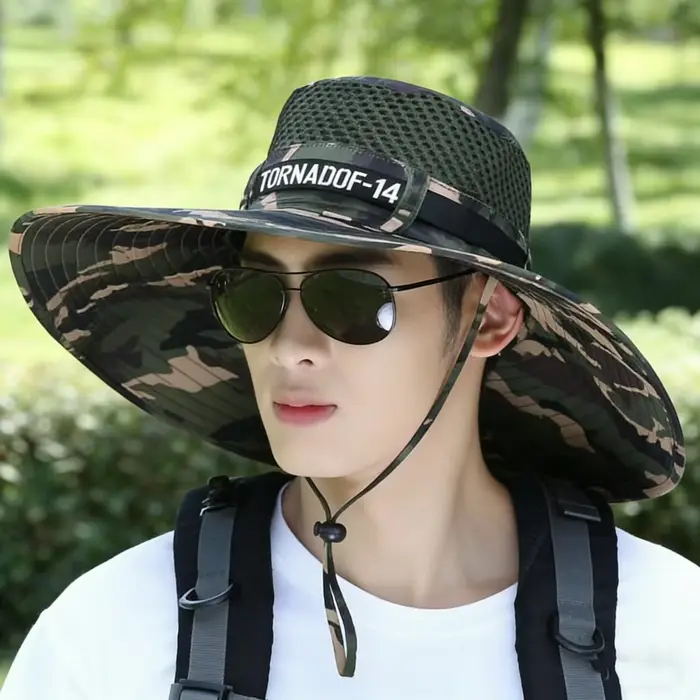 Chapeau de pêche homme femme été léger à mesh respirant avec protection UV pour randonnée et plage