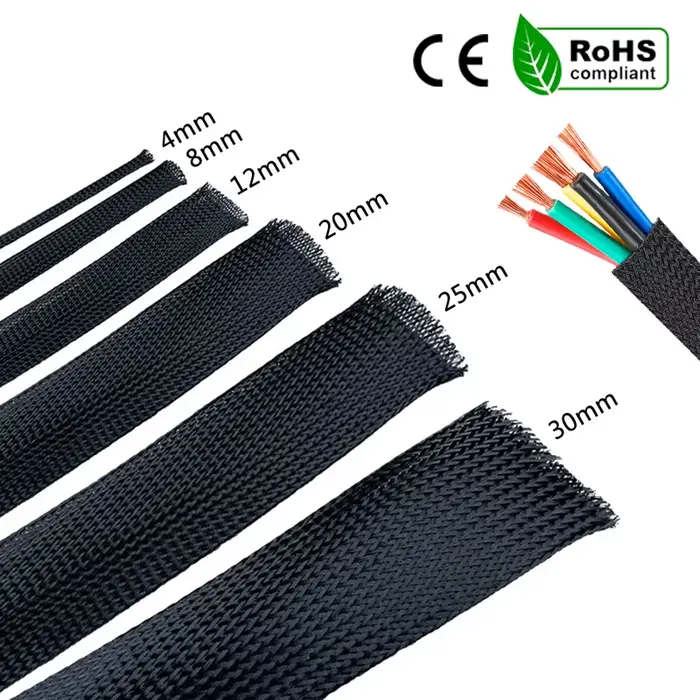 Gaine isolante noire 1/5/10M pour câbles pêche protection gainage électrique tube nylon ignifuge