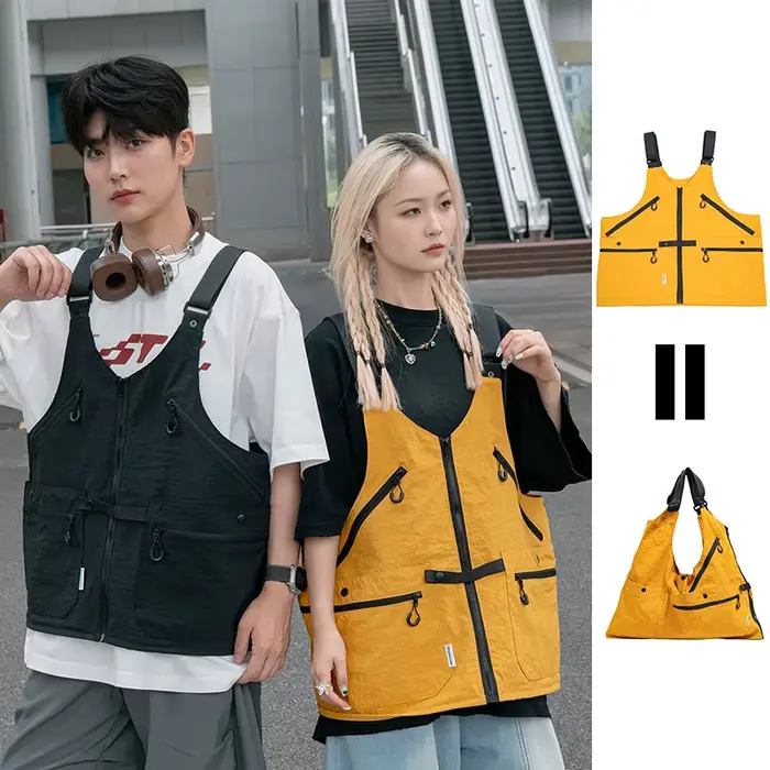 Gilet de pêche unisexe étanche multipoches - Veste technique outdoor grande capacité portable résistante