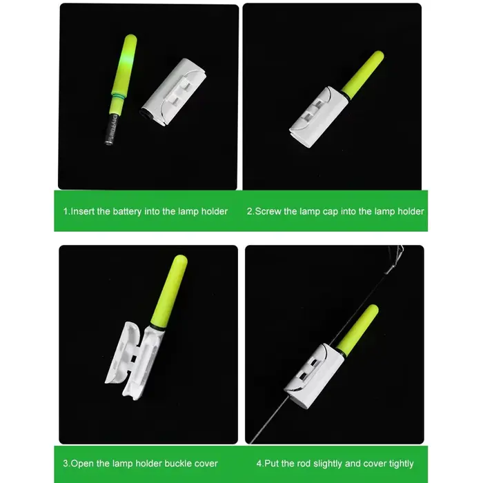 Stick lumineux pêche avec kit batterie CR425 rechargeable - Alarme de touche pour pêche nocturne et appâts