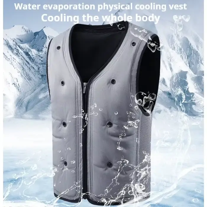 Veste évaporative rafraîchissante pêche été - Système d'injection d'eau pour soulagement thermique extérieur