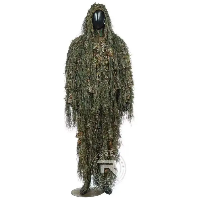 Ensemble ghillie chasse woodland 3D bionique - Tenue camouflage complète pêche et outdoor