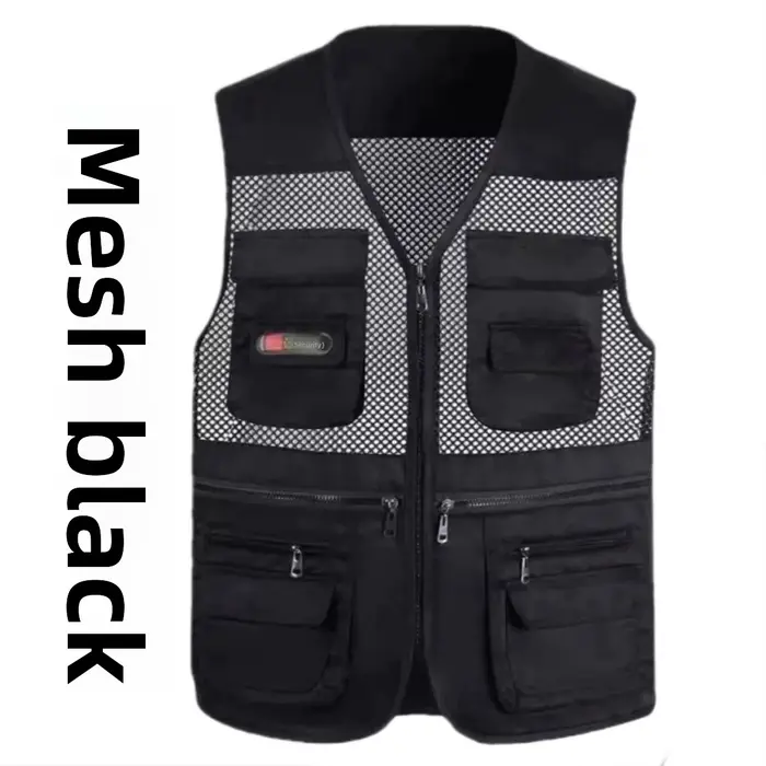 Veste homme décontractée multi-poches pour pêche, photo et travail en extérieur - Coupe ample