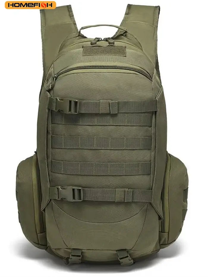 Sac à dos pêche chasse 45L étanche HOMEFISH - Sac tactique randonnée camping trekking