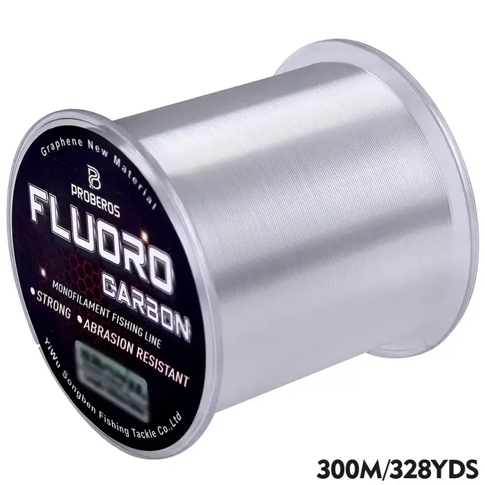 FluoroCarbone Haute Résistance à l'Abrasion 500M 300M 100M Ligne de Pêche Monofilament Anti-Curl Revêtement Fibre de Carbone