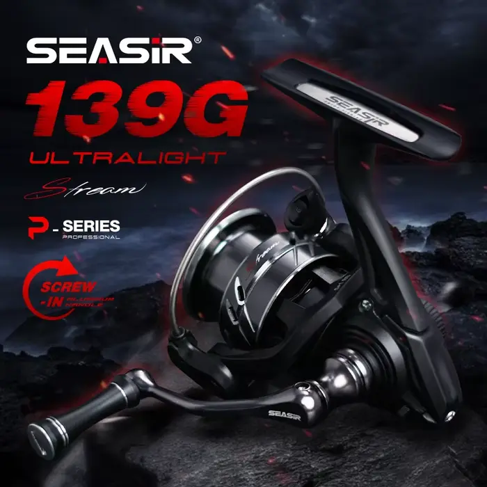 Moulinet Spinning SEASIR Stream 139g Ultraléger Carbon Washers Drag 6Kg 5+1BB Ratio 5.4:1 pour Pêche Précise