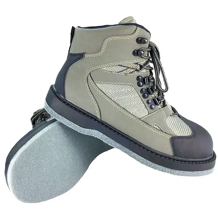 Chaussures de pêche wading semelle feutre ou caoutchouc pour pêche en rivière et rochers