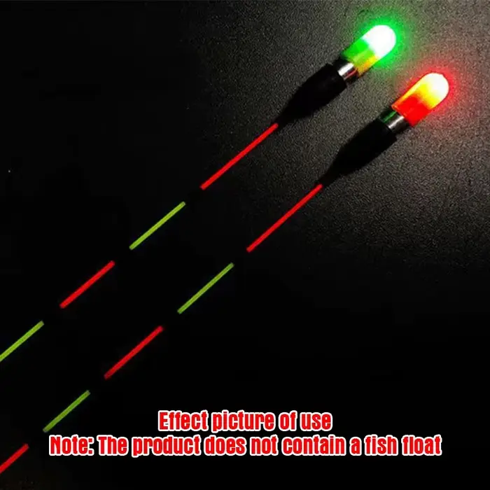 Lot de 5 flotteurs lumineux LED à tête épaisse pour la pêche nocturne avec changement de
