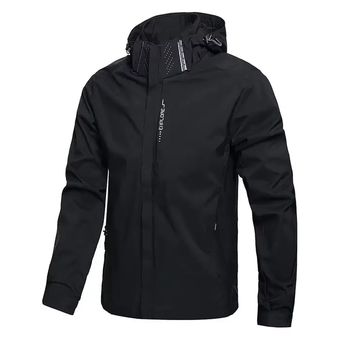 Veste de pluie homme imperméable légère avec capuche pour randonnée pêche et escalade coupe-vent