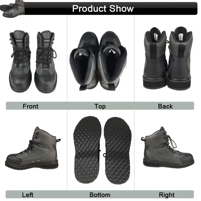Chaussures de pêche en caoutchouc ou semelle feutre - Bottes de chasse et pêche en rivière antidérapantes