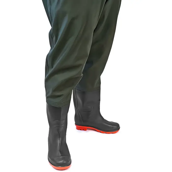 Waders de pêche en caoutchouc avec bretelles OMEGA taille 43 - Pantalon de pêche robuste pour eaux froides