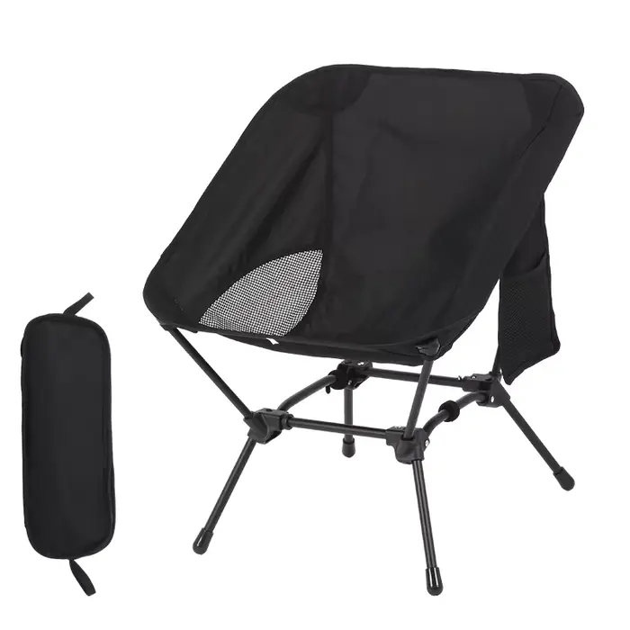 Tabouret de pêche carré structure robuste - chaise pliante camping fer légère fauteuil lune
