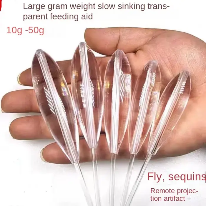 5 flotteurs coulissants acrylique transparents 10-50g pour pêche à la bombarda et au toc