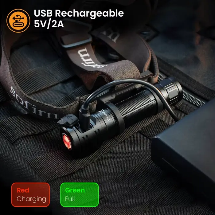 Lampe frontale rechargeable USB-C Sofirn HS40 2000lm SST40 pour pêche nocturne et camping