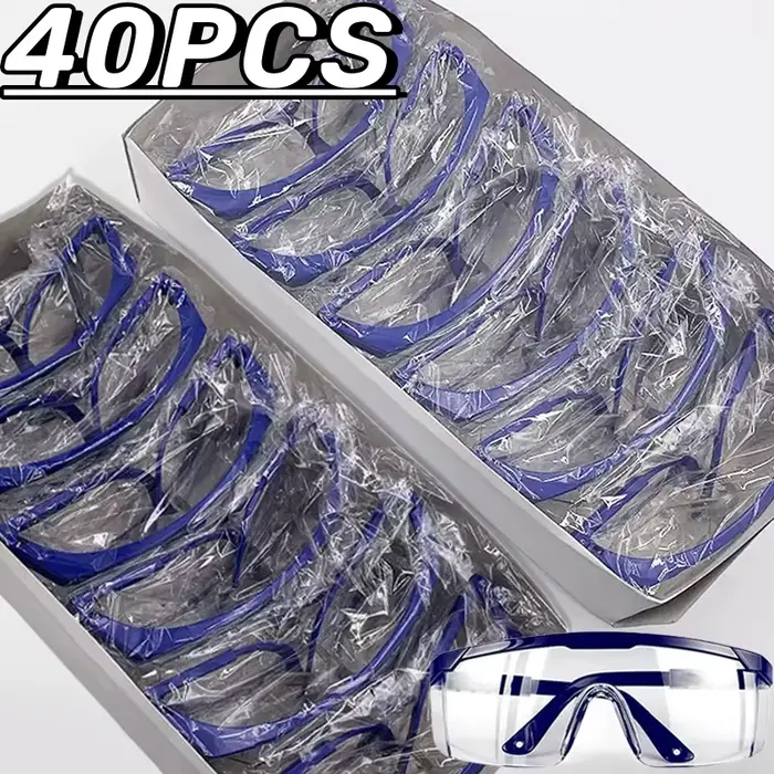 Lunettes de protection pour pêche 40 pièces - Anti-éclaboussures et anti-poussière pour travaux techniques