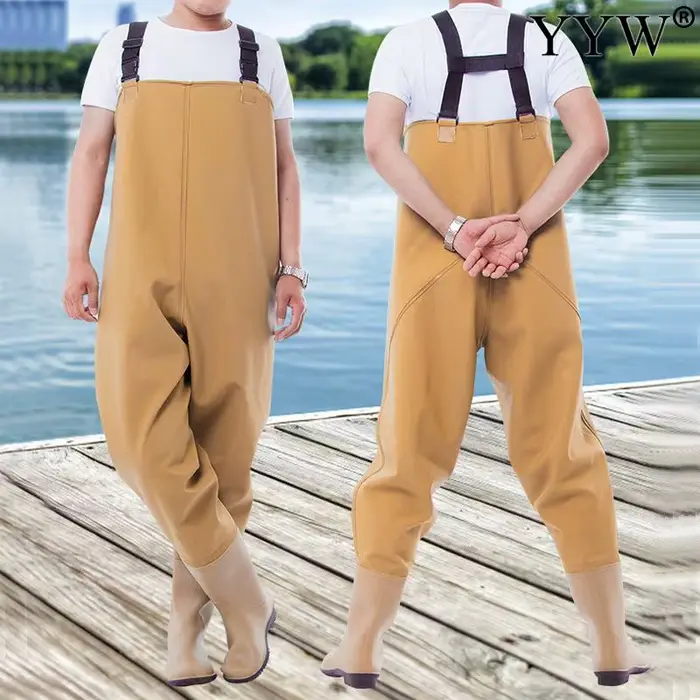 Kit waders pêche PVC imperméable combinaison complète avec bottes homme femme équipement pêcheur